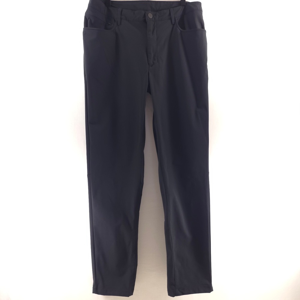 All In Motion Mens Golf Pants 36x32 Black Polyester Performance Trousers